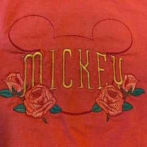 Vintage pink Mickey Mouse shirt embroidered oversized tee